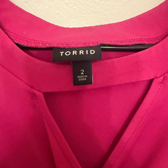 Torrid Pink Blouse with Flutter Sleeves - Picture 2 of 3